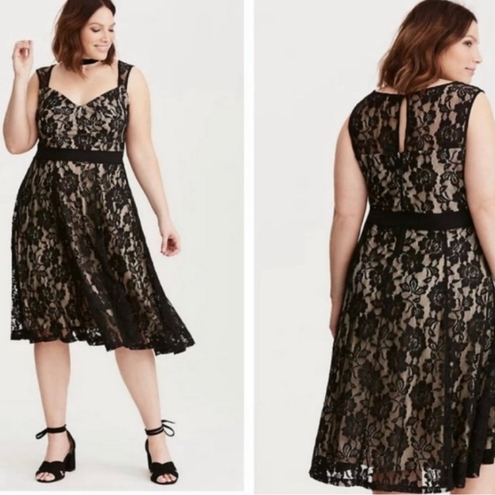 Torrid black lace overlay dress. Size 10